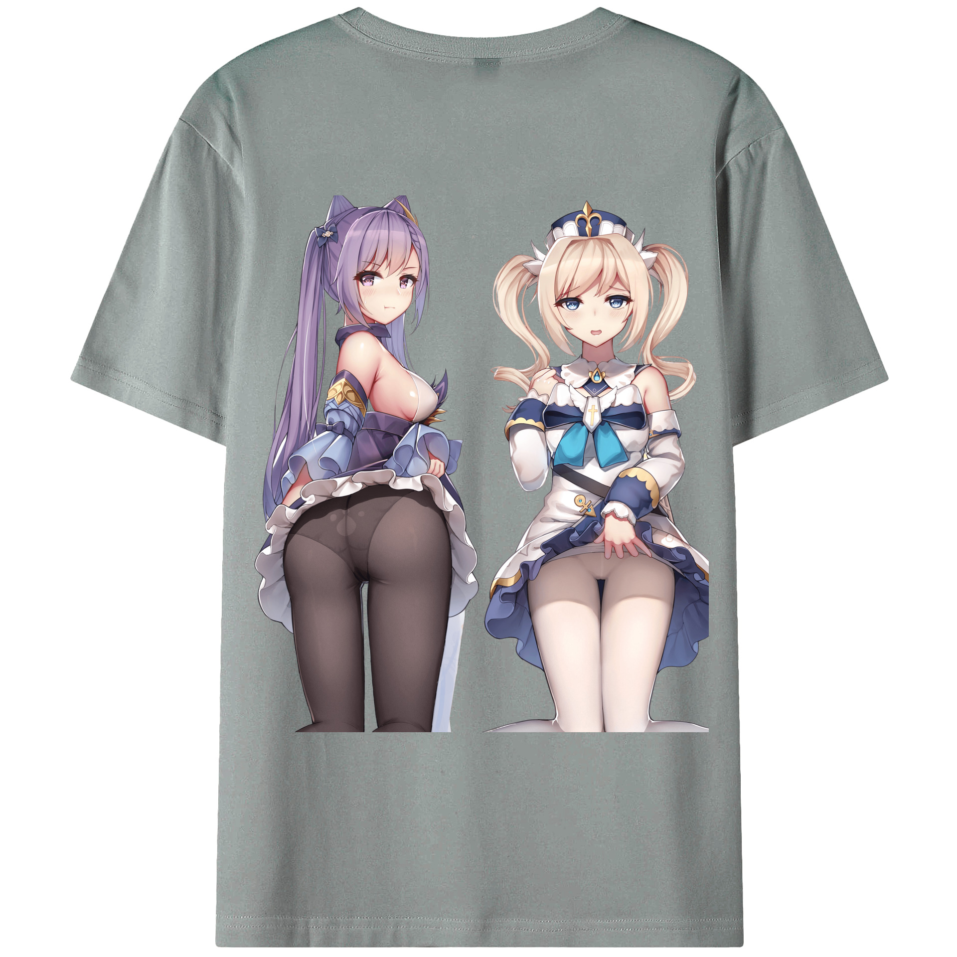 げんし神 刻晴 こくせい genshin Kokusei 綿100％ メンズ半袖Tシャツ（バックプリント） 通気性